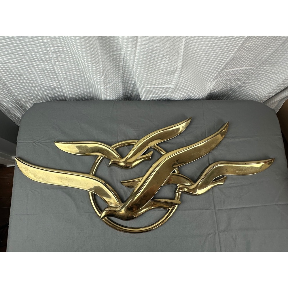 VTG 1978 Large Seagull Wall Decoration, Seascape Ocean Beach 7553 USA Golden